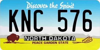 ND license plate KNC576