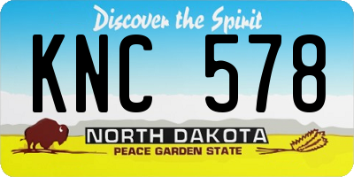ND license plate KNC578