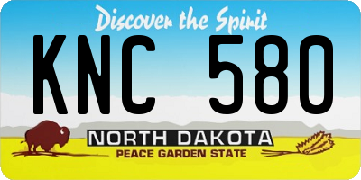 ND license plate KNC580