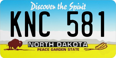 ND license plate KNC581