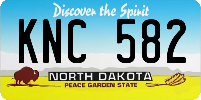 ND license plate KNC582