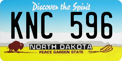 ND license plate KNC596