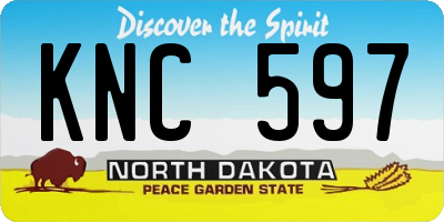 ND license plate KNC597