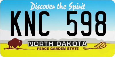 ND license plate KNC598