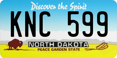 ND license plate KNC599