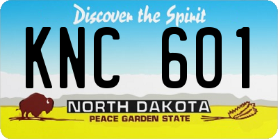 ND license plate KNC601