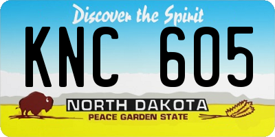 ND license plate KNC605