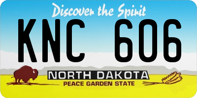 ND license plate KNC606