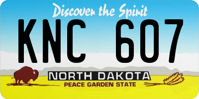ND license plate KNC607
