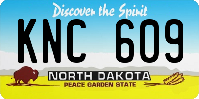 ND license plate KNC609