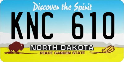 ND license plate KNC610