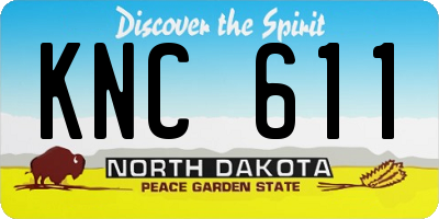 ND license plate KNC611