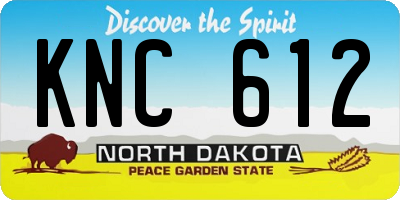 ND license plate KNC612