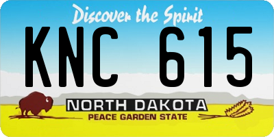 ND license plate KNC615