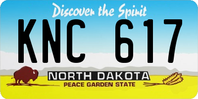 ND license plate KNC617