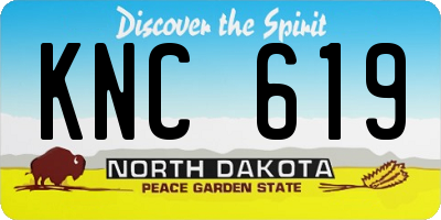 ND license plate KNC619