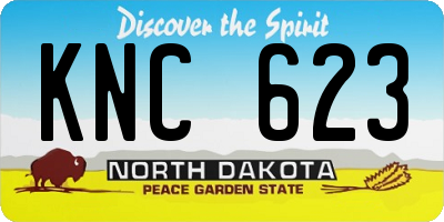 ND license plate KNC623