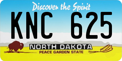 ND license plate KNC625