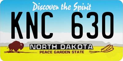 ND license plate KNC630