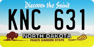 ND license plate KNC631