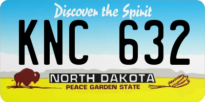 ND license plate KNC632