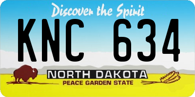 ND license plate KNC634