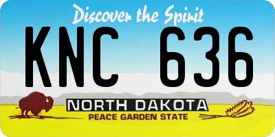 ND license plate KNC636