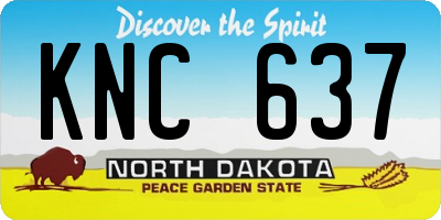 ND license plate KNC637