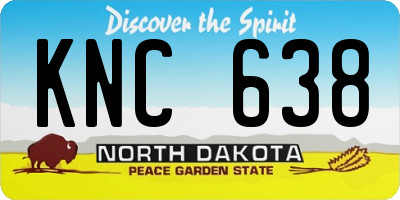 ND license plate KNC638