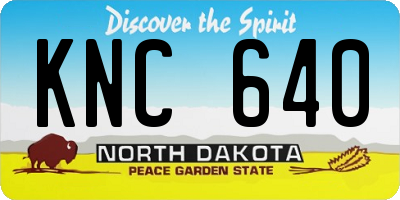 ND license plate KNC640