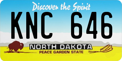 ND license plate KNC646