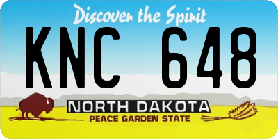 ND license plate KNC648