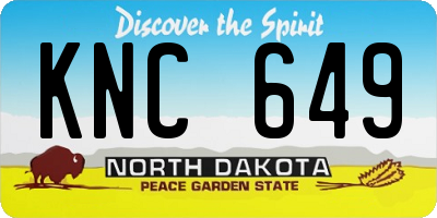 ND license plate KNC649