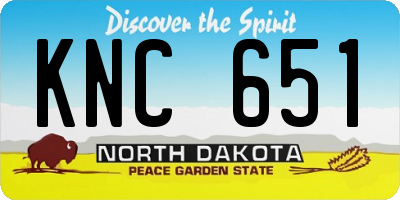 ND license plate KNC651