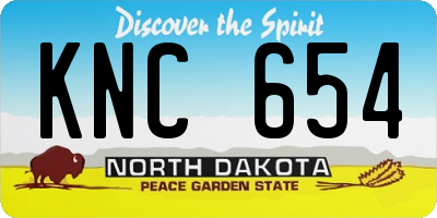 ND license plate KNC654