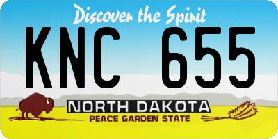 ND license plate KNC655