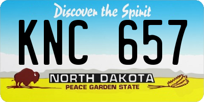 ND license plate KNC657