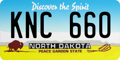 ND license plate KNC660