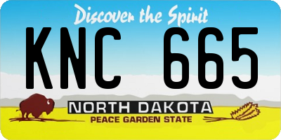 ND license plate KNC665