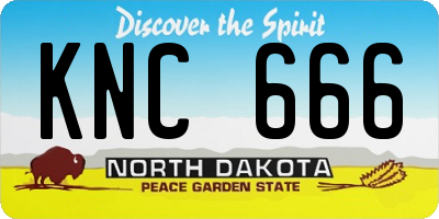 ND license plate KNC666