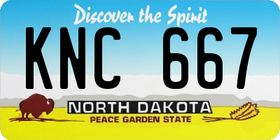 ND license plate KNC667