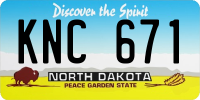 ND license plate KNC671