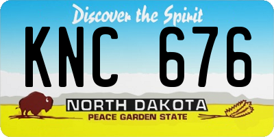 ND license plate KNC676