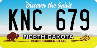 ND license plate KNC679