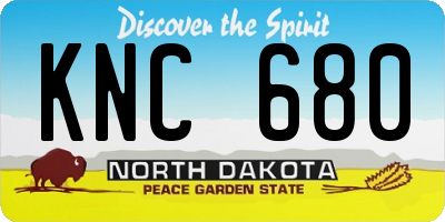 ND license plate KNC680