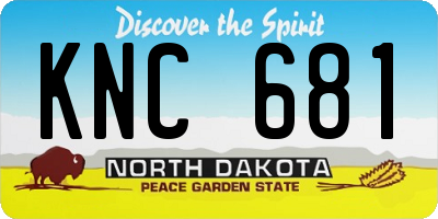 ND license plate KNC681