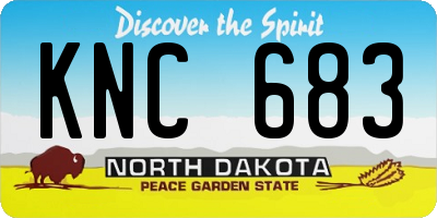 ND license plate KNC683