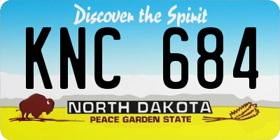 ND license plate KNC684