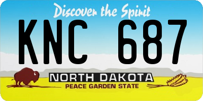 ND license plate KNC687