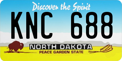 ND license plate KNC688